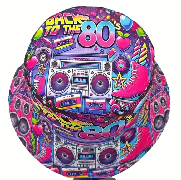 NWT - 80'S Retro Vintage Reversible Bucket Hat 22"-23" Unisex - Picture 3 of 8